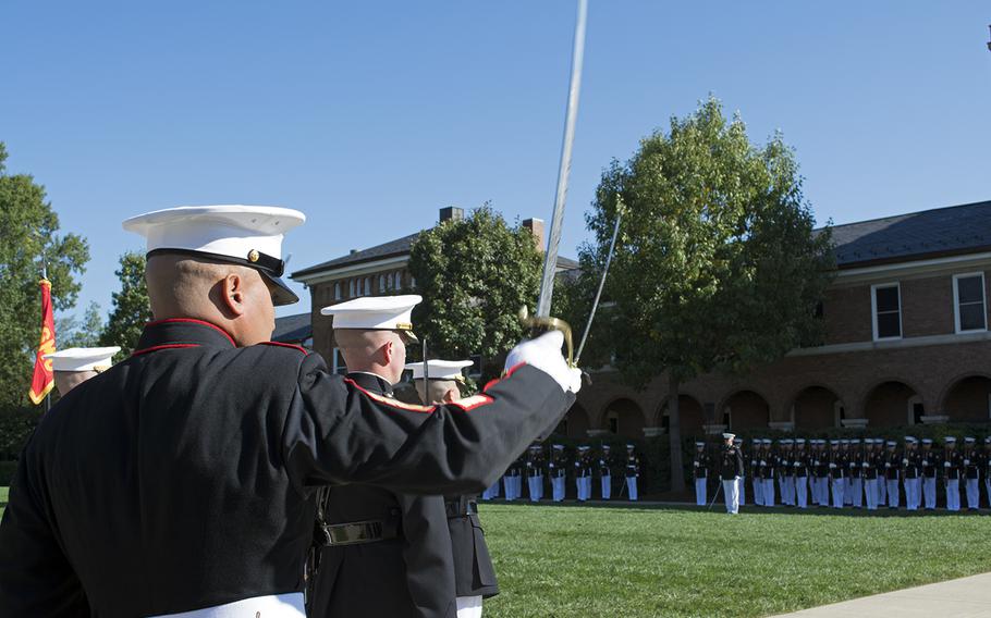 The Passage of Command ceremony at the Marine Barracks in Washington, D.C., on Oct. 17, 2014.