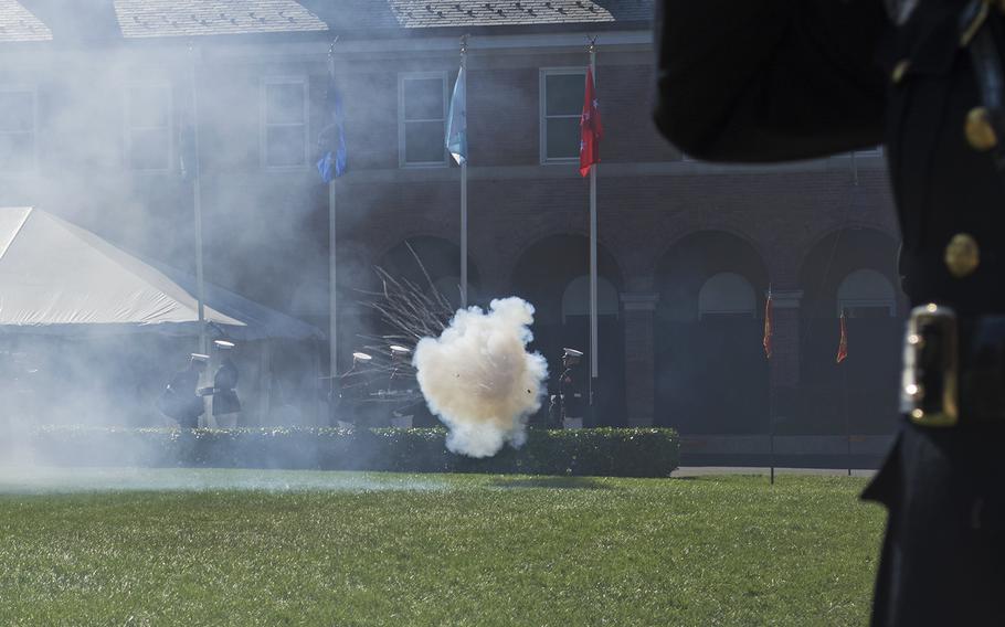 Passage of Command ceremony at the Marine Barracks in Washington, D.C., on Oct. 17, 2014.