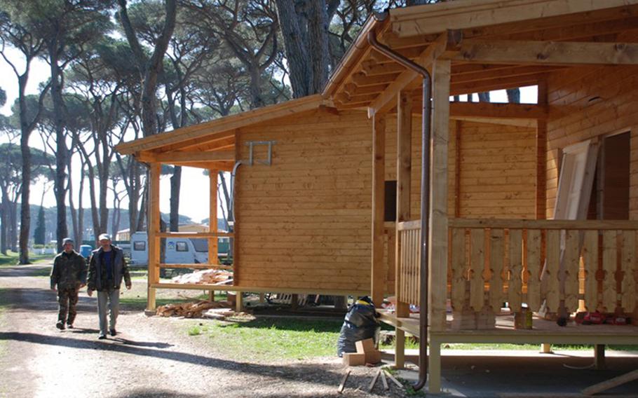 These log cabins at Camp Darby in Italy were built in 2008 and designed for a family of five to sleep comfortably. The campground and lodging are among the facilities that will be closing as part of the European Infrastructure Consolidation. 