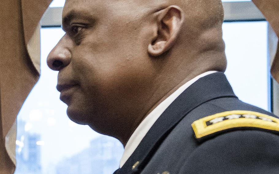 Gen. Lloyd Austin, commander of U.S. Central Command attends a strategic studies seminar in Washington, D.C. on Dec. 2, 2014.