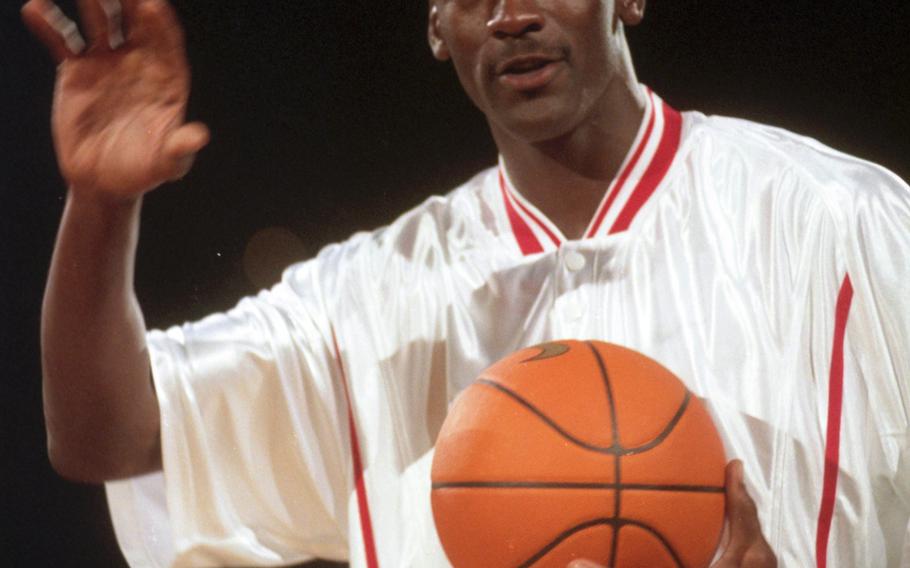 NBA superstar Michael Jordan, during a 1996 basketball clinic in Tokyo.