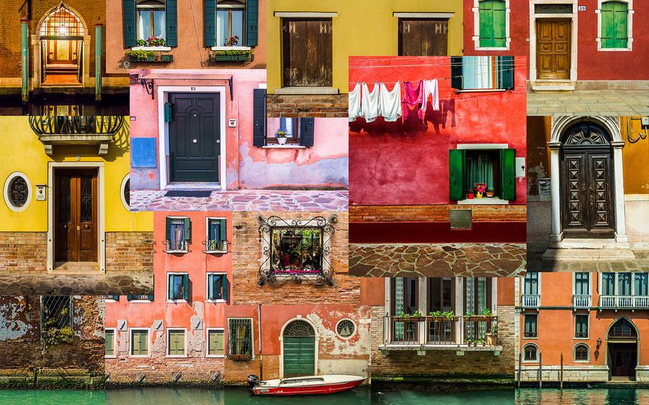 Farid Sani, "Faces 02" | This series is comparing faces and colors of four different cities which is describing culture of the people are living there. Each Image is a puzzle from different doors in each city. First Image : Venice Second : Tehran Third : Spandau Forth : Berlin