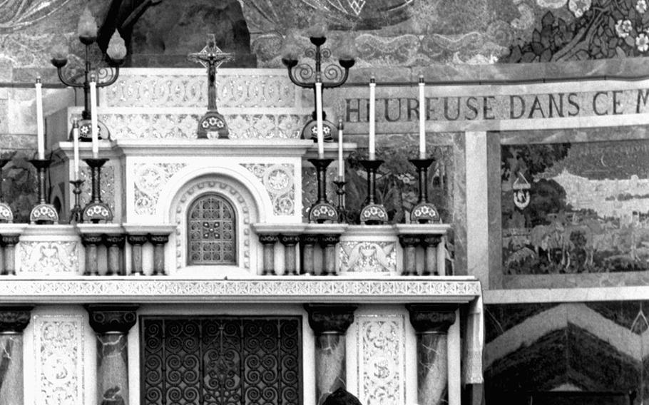 At the Sanctuary of Our Lady of Lourdes, in 1964.