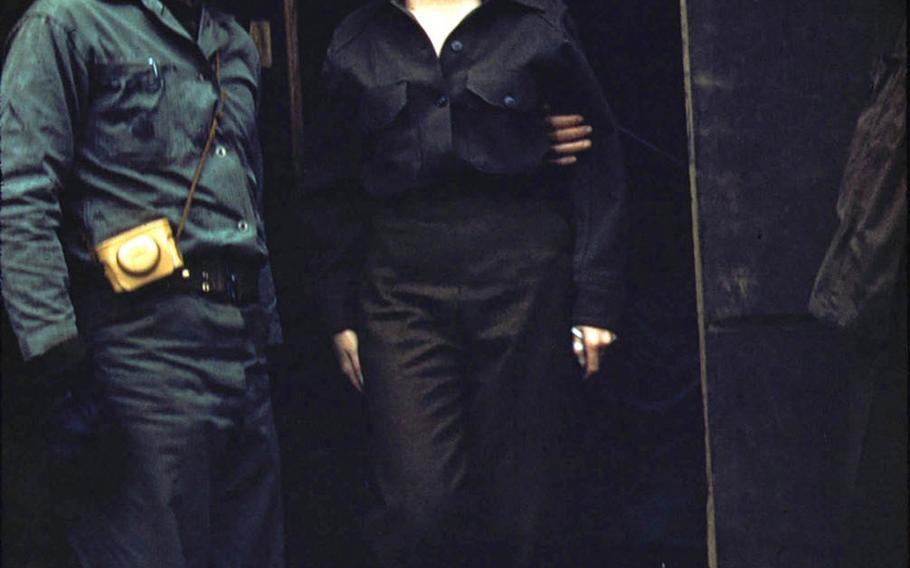 Marilyn Monroe receives an escort while in Korea for her USO tour in 1954.A stone dedication at Inje Country's Catholic church square will recall an era when some of America's biggest stars came to Korea to visit servicemembers during, and soon after the end, of Korean War combat.
                