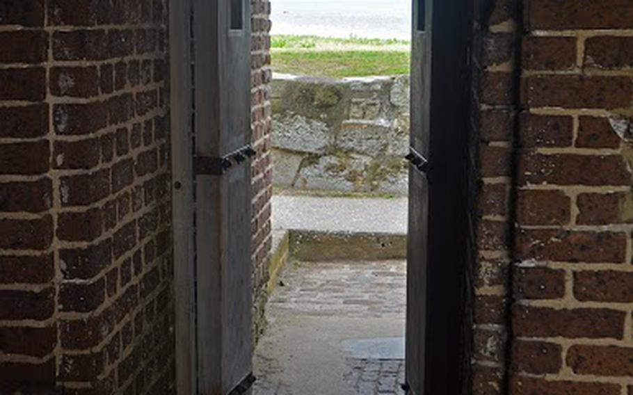 Looking through some doors at Fort Sumter on April 14, 2015.