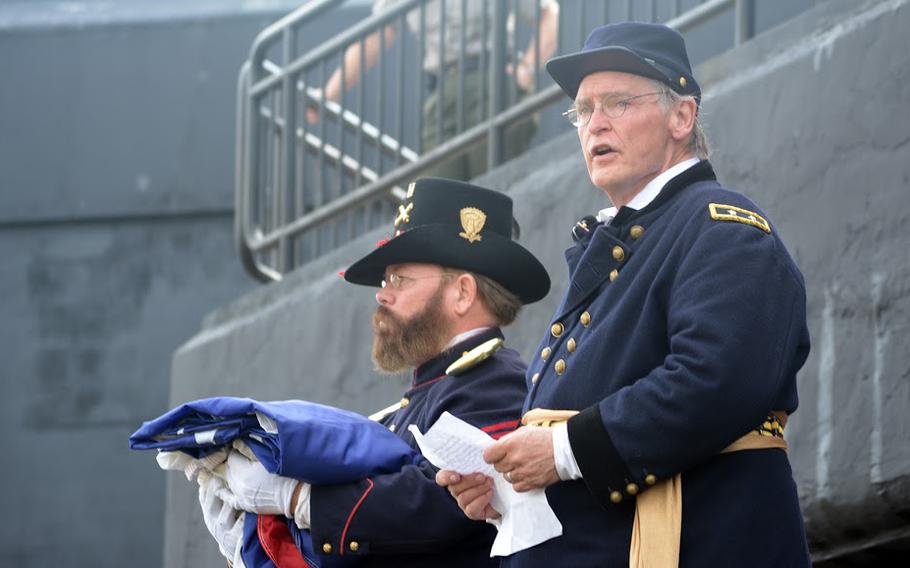 Reenactors inside Fort Sumter on April 14, 2015. They were participating in events that marked the 150th anniversary of the re-raising of the American flag over the fort at the end of the Civil War.