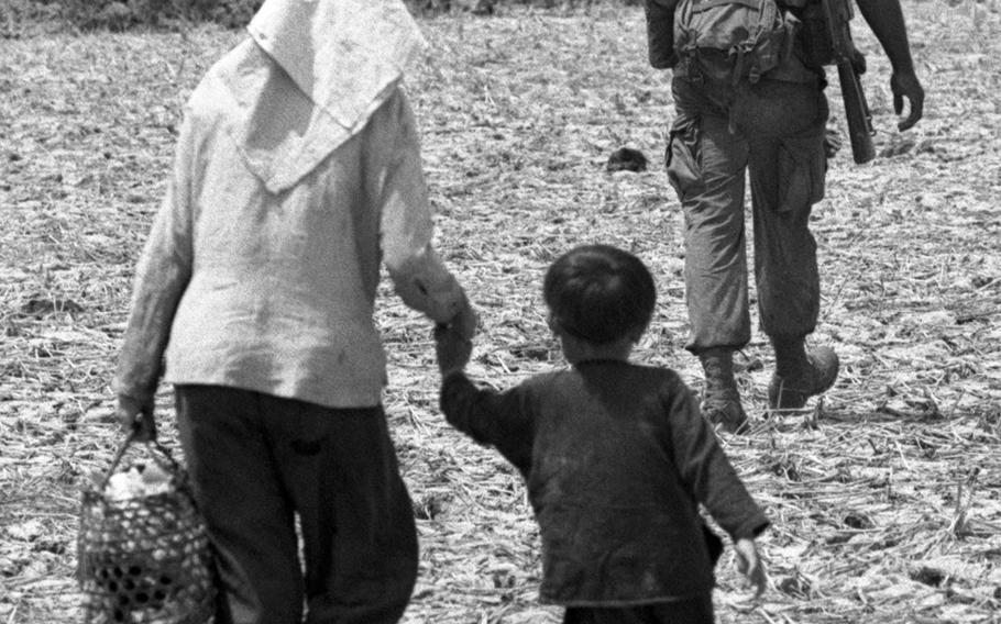 In the area of Can Giouc, South Vietnam, in April, 1967.