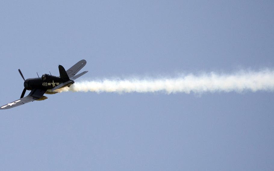 At the Culpeper Regional Airport Thursday, May 7, during the preview for the Arsenal of Democracy: World War II Victory Capitol Flyover.