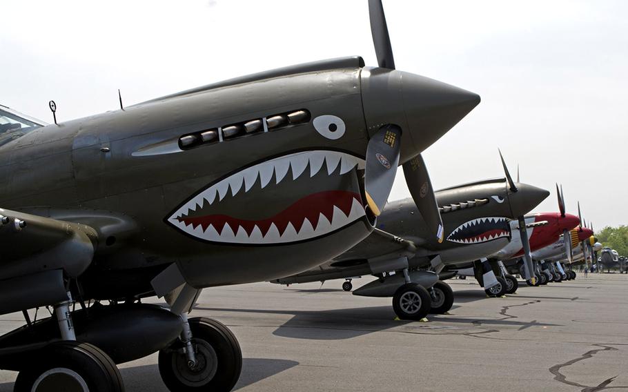 Planes at the Culpeper Regional Airport Thursday, May 7, during the preview for the Arsenal of Democracy: World War II Victory Capitol Flyover.