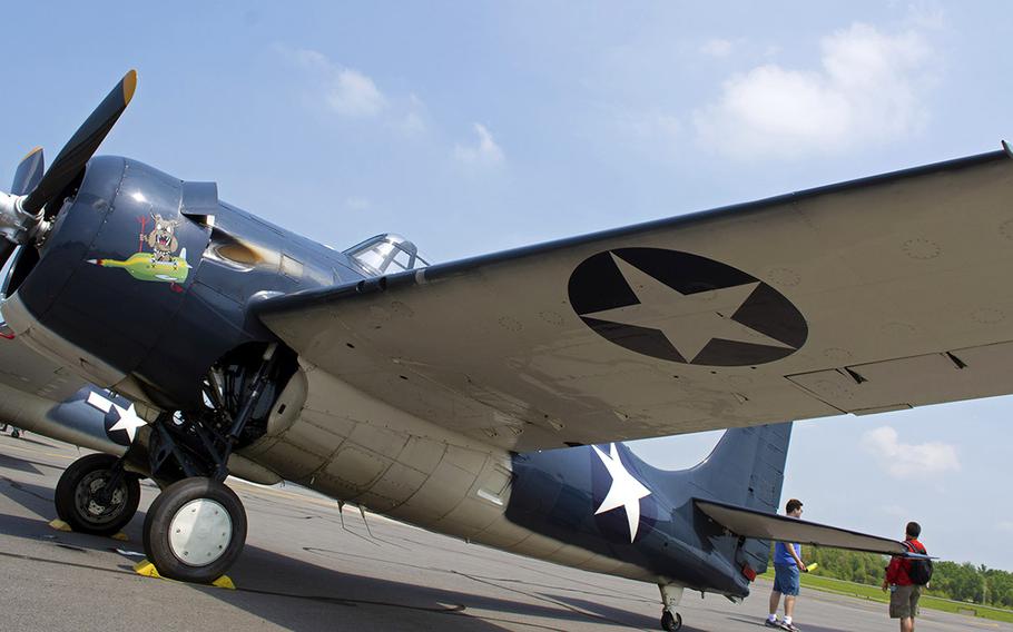 Planes at the Culpeper Regional Airport Thursday, May 7, during the preview for the Arsenal of Democracy: World War II Victory Capitol Flyover.