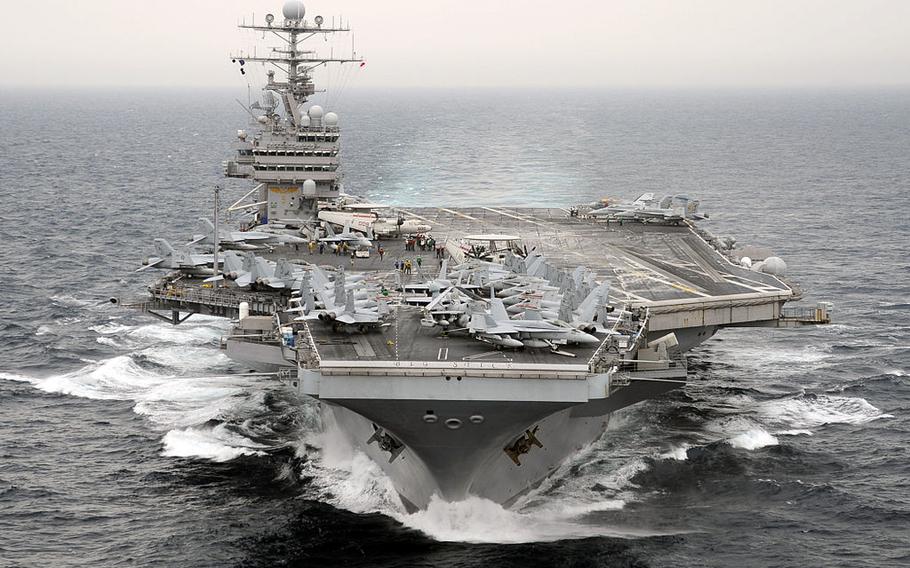 The USS Theodore Roosevelt, which is currently deployed to the Middle East in support of Operation Inherent Resolve. 