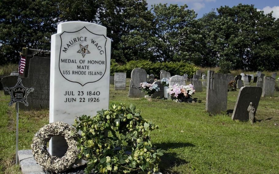 Maurice Wagg, a U.S. sailor during the U.S. Civil War who received the Medal of Honor, lay in a pauper's grave in London for almost 90 years until a local historian helped to arrange for the installation of a special gravestone. A ceremony was held at the grave on Thursday, Sept. 10, 2015.