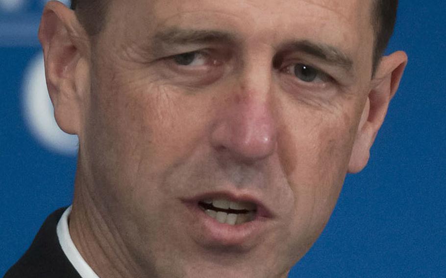 Chief of Naval Operations Adm. John Richardson speaks at the National Press Club in Washington, D.C., Jan. 11, 2016.