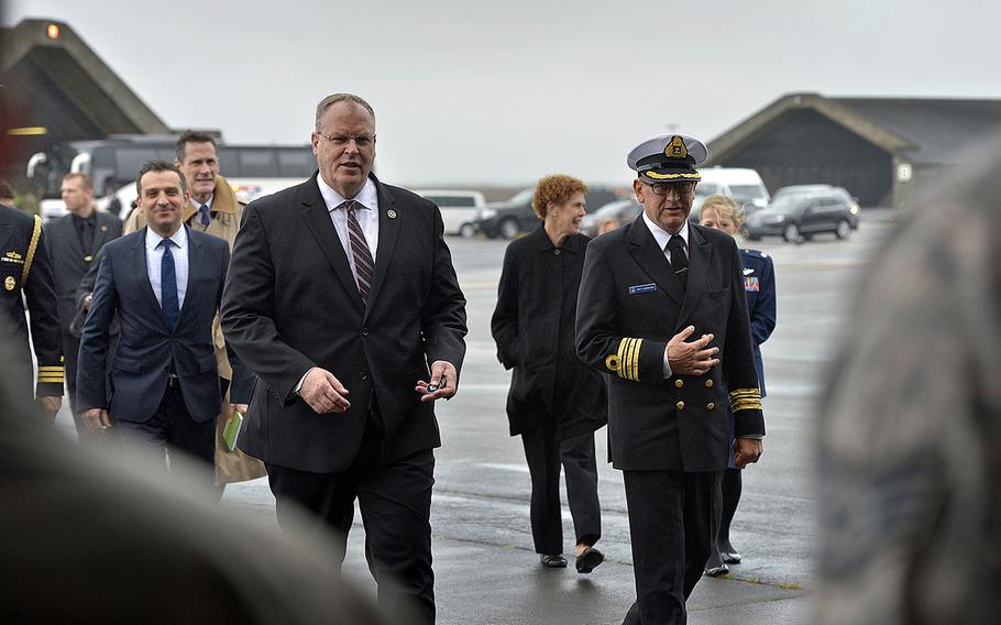 Deputy Secretary of Defense Bob Work visits Keflavik Air Base in Iceland on Sept. 7, 2015.
