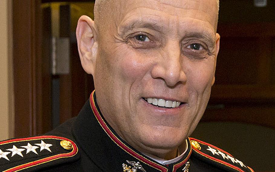 The Assistant Commandant of the U.S. Marine Corps, Gen. John M. Paxton, Jr., attends an event at Marine Barracks Washington, on Dec. 3, 2015.