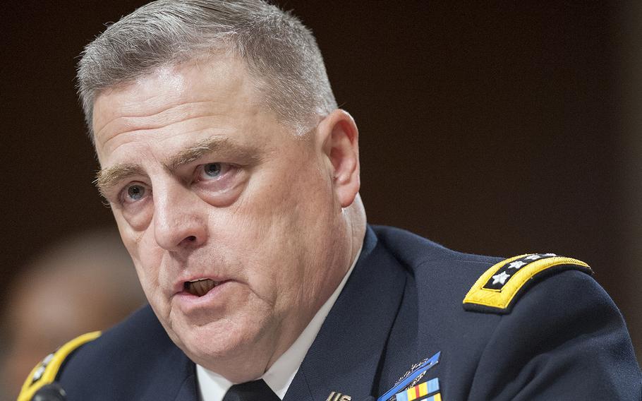 Chief of Staff of the Army Gen. Mark Milley testifies before the Senate Committee on Armed Services on Capitol Hill in Washington, D.C. on Thursday, April 7, 2016.