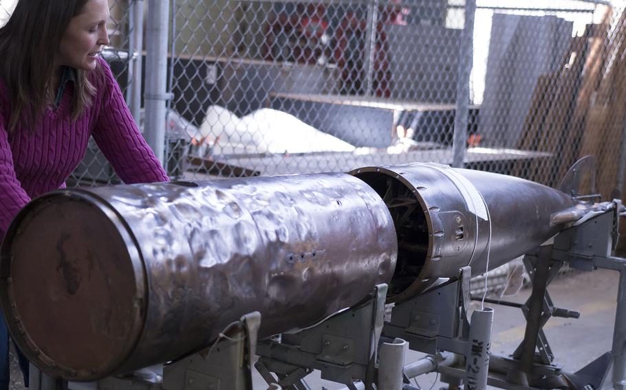 Naval History & Heritage Command lead conservator Shanna Daniel discusses the Howell Torpedo No. 24 discovered by Navy dolphins off the coast of San Diego in 2013. The Howell torpedo was the first propelled torpedo.