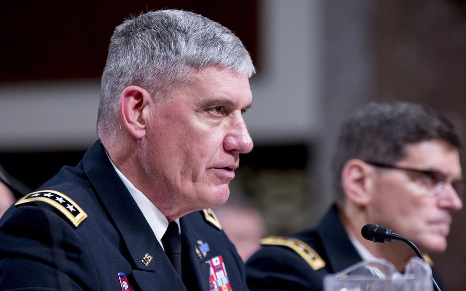 Commander, U.S. Africa Command Gen. David M. Rodriguez, testifies during an Armed Services Committee hearing, March 8, 2016 on Capitol Hill.