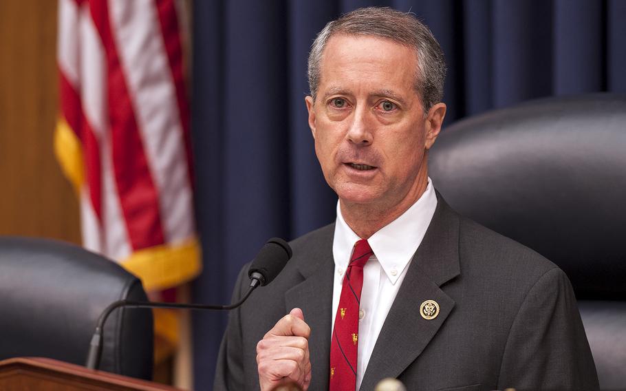 Rep. Mac Thornberry, R-Texas, chairman of the House Committee on Armed Services, speaks during a hearing Wednesday, April 27, 2016, addressing the National Defense Authorization Act policy bill. On Thursday, the committee approved taking $18 billion from funds slated to fund the war against Islamic State and to use that money to pay for more troops, military training and equipment.