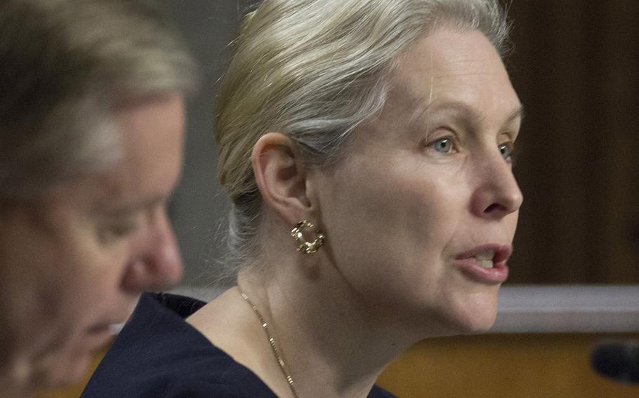 Sen. Kirsten Gillibrand, D-N.Y., shown here in 2016, proposed an amendment that would create special prosecutors’ offices in the military services to decide which felonies go to courts martial. On Tuesday, July 20, 2021, the Senate Armed Services Personnel Subcommittee voted to adopt the amendment.