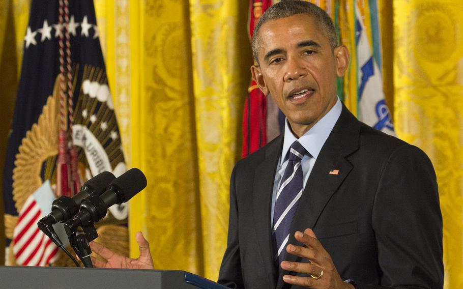  President Barack Obama speaks at the White House on July 18, 2016. 