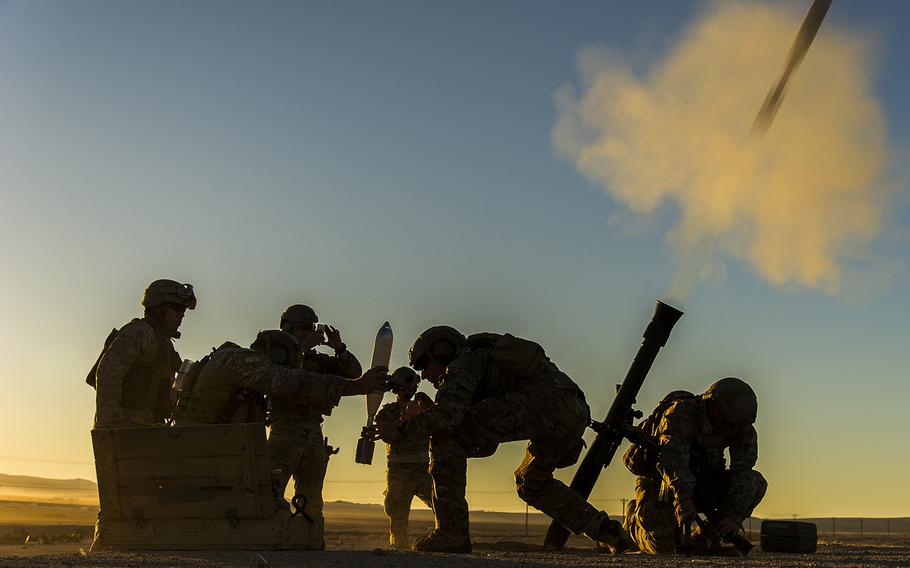 U.S. Special Forces Green Beret soldiers fire an anti-armor mortar system during a training exercise at Marine Corps Air Ground Combat Center, Twentynine Palms, Calif., Feb. 8, 2016. Two female Army officers have been approved for initial Special Forces training, the first step in the long process to earn the coveted Green Beret, an Army spokeswoman said July 25, 2016.