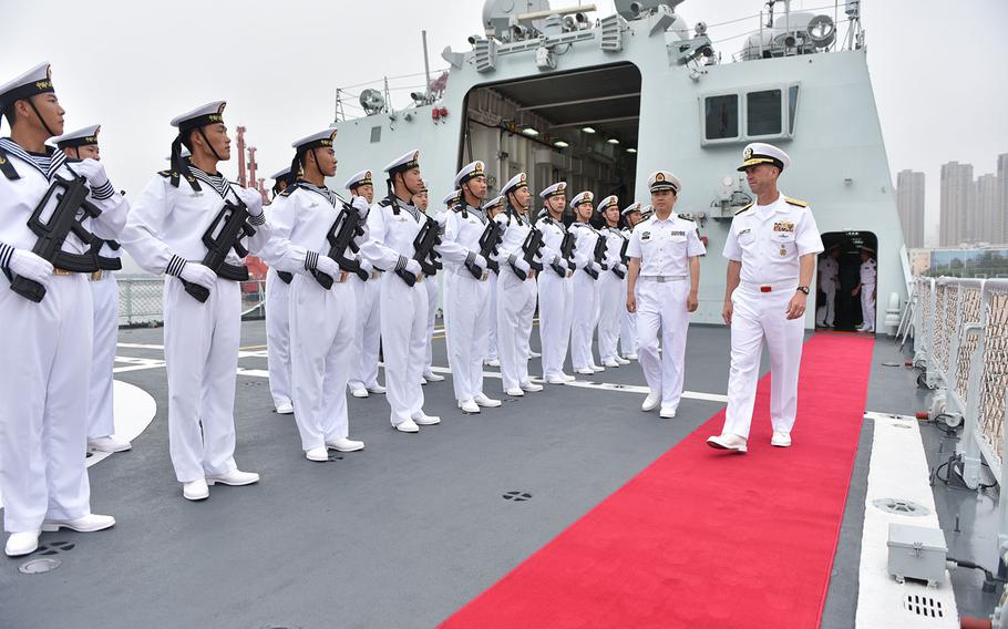 Adm. John Richardson visits the Chinese People's Liberation Army (Navy) Submarine Academy in Qingdao, China on July 20, 2016.