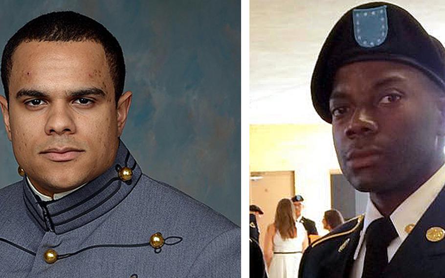 2nd Lt. Michael R. Parros, left, and Spc. Matthew R. Hester are two of three soldiers who died this past week during training. An unidentified soldier at Fort Jackson collapsed Thursday following a two-mile run and later died at the hospital.