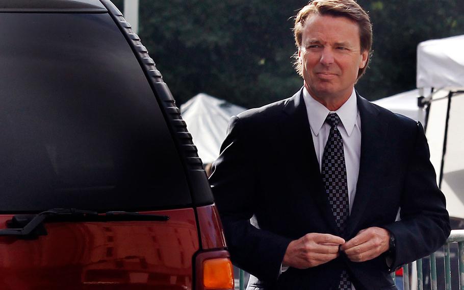 Former Sen. John Edwards arrives at the Federal courthouse in Greensboro, North Carolina, Tuesday, May 29, 2012.