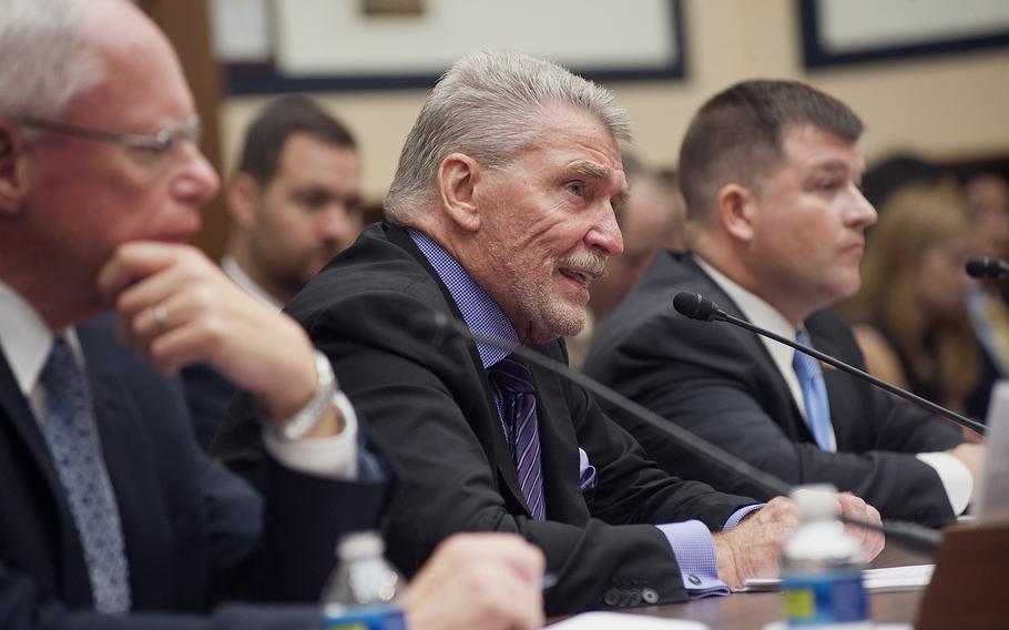 Brian Jenkins, senior advisor to the Rand Corporation's president, gives his assessment on how the United States is doing in its fight against Islamic State terrorism. James Jeffery, a former U.S. ambassador to Turkey and Iraq at left and Lt. Col. Bryan Price joined Jenkins as witnesses during the hearing on Capitol Hill in Washington, D.C., on Wednesday, Sept. 21, 2016.