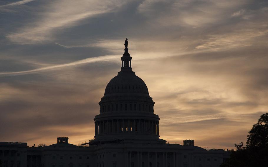 The U.S. Capitol, before dawn on Oct. 30, 2016.
                