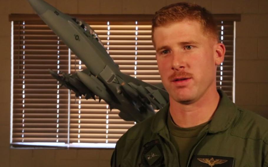 U.S. Marine Corps F/A-18C pilot Capt. Jake Frederick on Nov. 27, 2013.