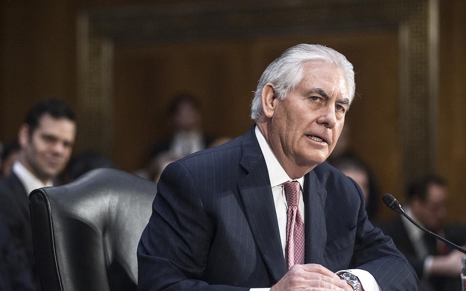 Rex Tillerson, President-elect Donald Trump's nominee for secretary of state, attends a Senate Foreign Relations Committee hearing on Capitol Hill in Washington, D.C., on Wednesday, Jan. 11, 2017.