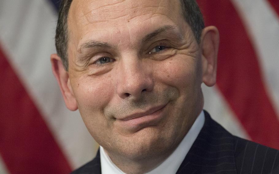 Then-Secretary of Veterans Affairs Bob McDonald waits to speak at the National Press Club in Washington, D.C., in November, 2015.