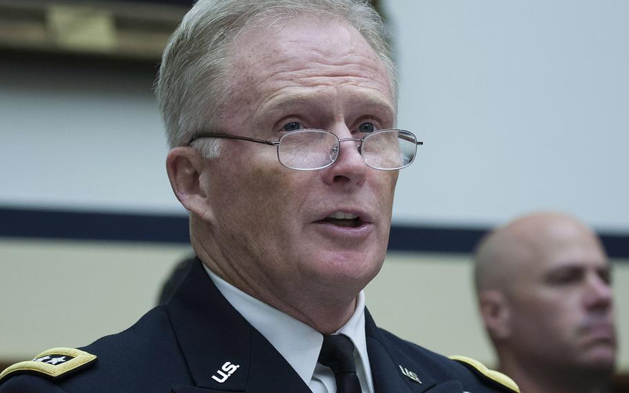 Gen. Raymond A. Thomas, commander of the U.S. Special Operations Command, testifies at a House Armed Services subcommittee meeting on Capitol Hill, May 2, 2017.