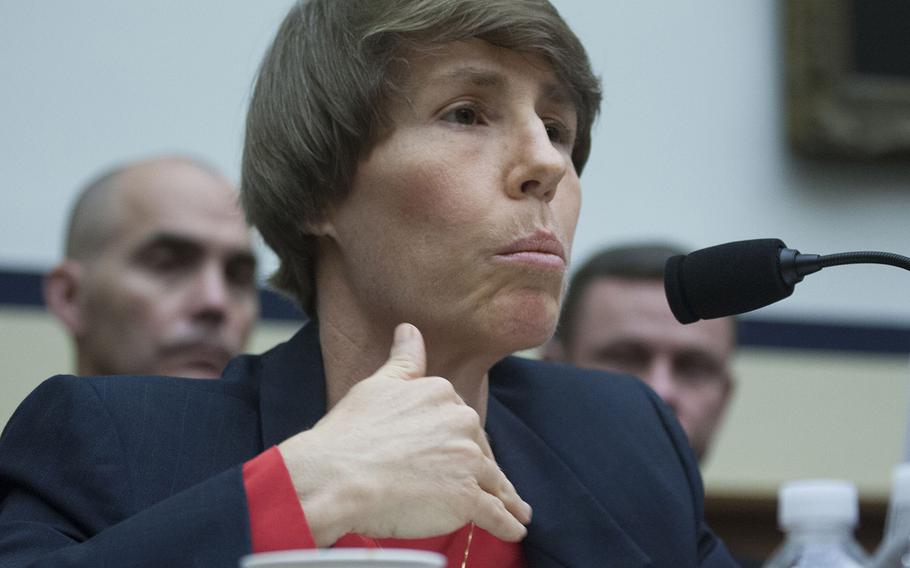 Theresa Whelan, principal deputy sssistant Secretary of Defense for special operations/low-intensity conflict (ASD/SOLIC), testifies at a House Armed Services subcommittee meeting on Capitol Hill, May 2, 2017.