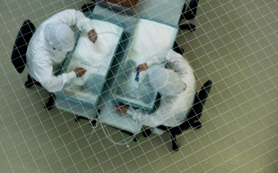 Windows allow visitors to watch Nuchi Masu’s final inspection process, where workers examine each grain of salt to ensure there are no imperfections.