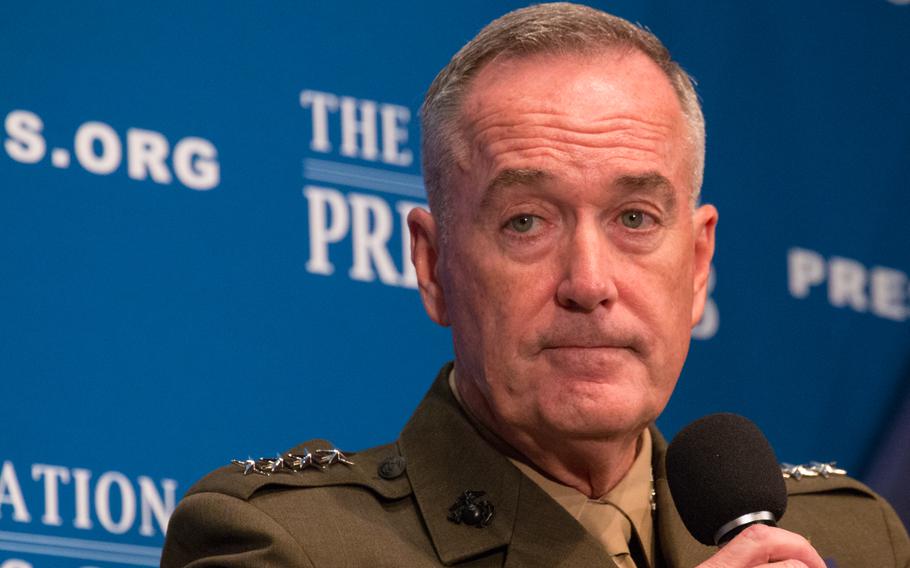 Chairman of the Joint Chiefs of Staff Gen. Joseph Dunford speaks at the National Press Club in Washington on June 19, 2017.