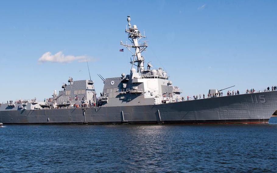 The Navy’s newest Arleigh Burke class destroyer, USS Rafael Peralta (DDG 115) was to be commissioned at Naval Air Station North Island, Coronado in San Diego, Calif., on Friday, July 28, 2017.