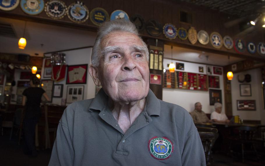 Retired U.S. Marine Corps Maj. John Fasulo at the Marine-themed Globe and Laurel Restaurant in Stafford, Va., in June, 2017.