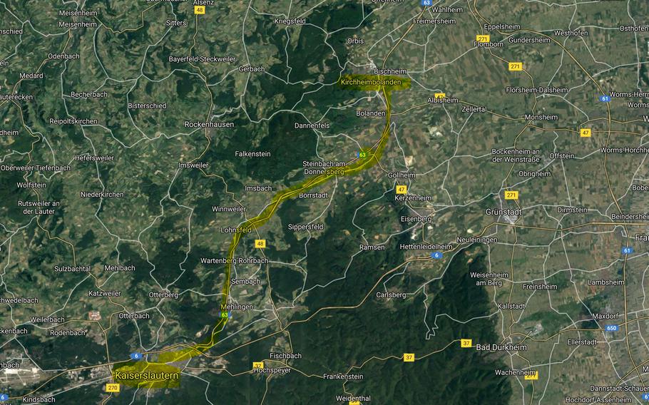 An intoxicated American civilian assigned to Ramstein Air Base, Germany, drove the wrong way on the autobahn near Kaiserslautern Monday morning. 