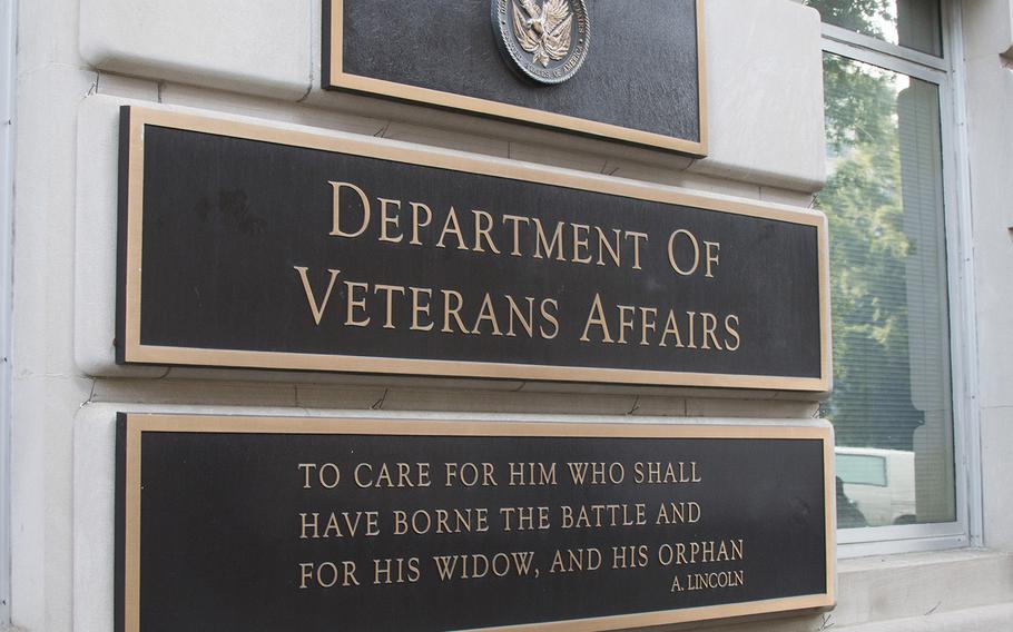 The Abraham Lincoln quote, on a plaque on the VA's Washington, D.C. headquarters.