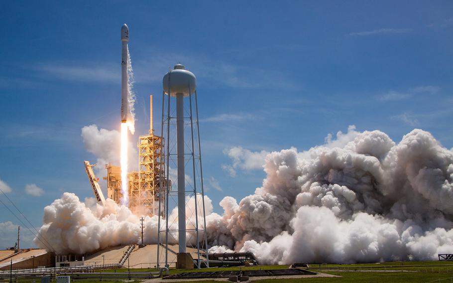 The U.S. Air Force's 45th Space Wing supported SpaceX's successful launch of the BulgariaSat-1 satellite aboard a Falcon 9 rocket from Launch Complex 39A at NASA's Kennedy Space Center June 23, 2017.
