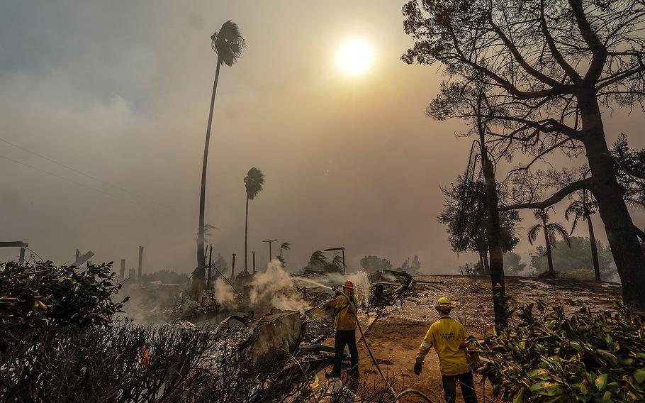 Five structures burned to ground on East Trail, Calif., on Dec. 5, 2017. 