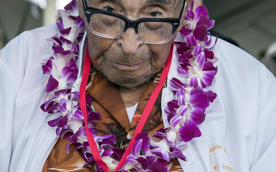 At age 105, Ray Chavez is believed to be the oldest living veteran of the Pearl Harbor attack of Dec. 7, 1941. He attended the 76th anniversary ceremony on Thursday, Dec. 7, 2017.