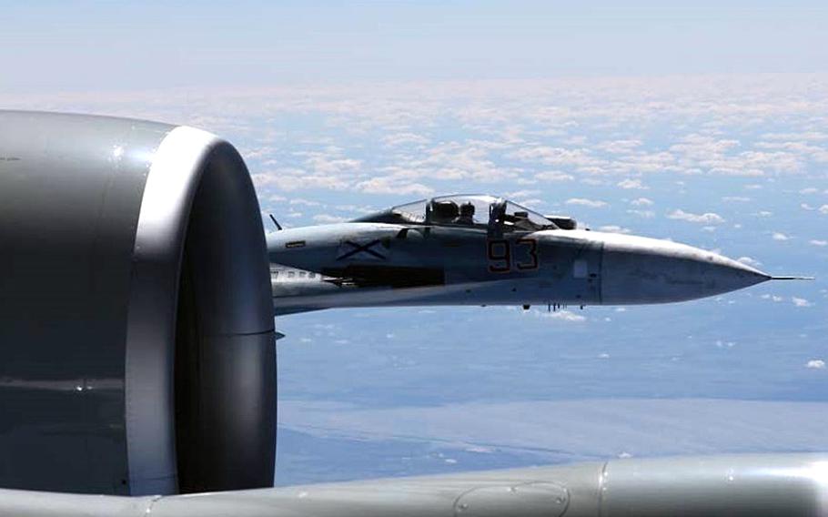 A U.S. RC-135U flying in international airspace over the Baltic Sea was intercepted by a Russian SU-27 Flanker June 19, 2017. On Monday, Jan. 29, 2017, a Russian fighter once again intercepted a U.S. jet, this time a Navy reconnaissance plane flying over the Black Sea.