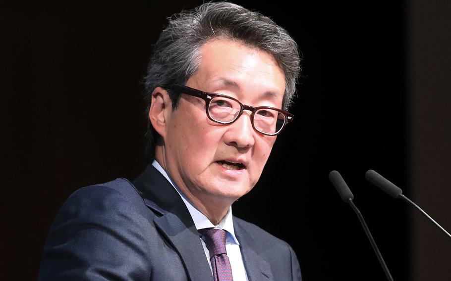 In this Jan. 18, 2017, photo, Washington-based academic Victor Cha speaks during a seminar in Seoul, South Korea. 