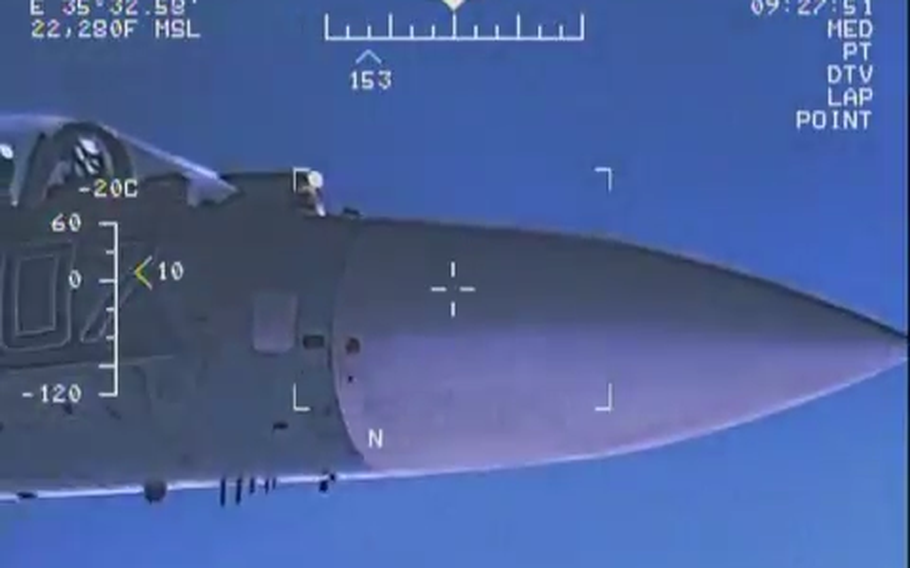 On Monday, Jan. 29, 2018, U.S. Navy Forces Europe reported that a Russian Su-27 fighter flew within 5-feet of an EP-3 reconnaissance plane. These released videos show the jet maneuvering around the U.S. Navy EP-3 in close proximity.