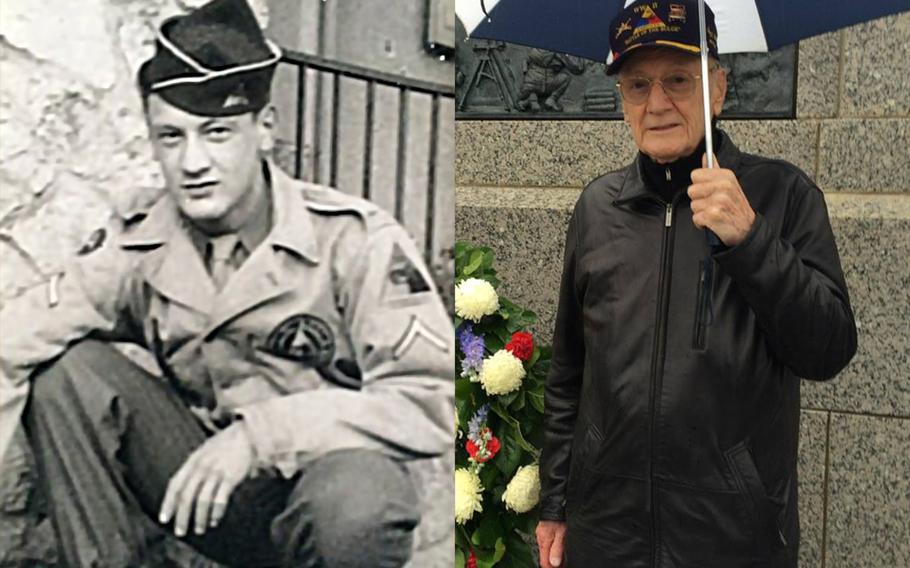 Harry Miller, who served during World War II, the Korean War and the Vietnam War, will speak at a VE Day ceremony at the National World War II Memorial in Washington, May 8, 2018.