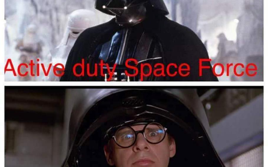 Reserve vs. active-duty Space Force meme